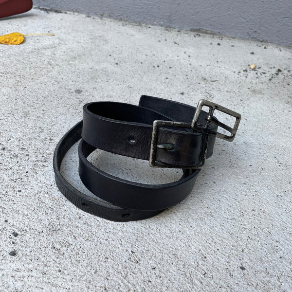 Carol Christian Poell Black Double-Buckle Leather Belt "Safe"