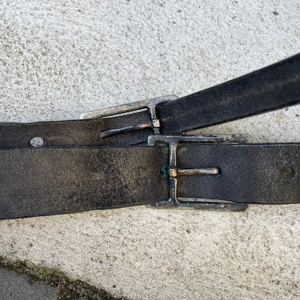 Carol Christian Poell Black Double-Buckle Leather Belt Inside Tag