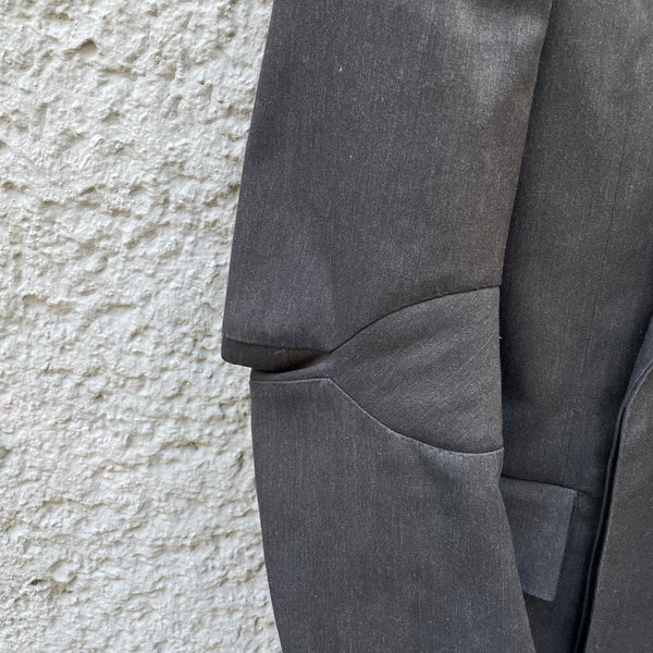 Carol Christian Poell Grey Single-Breasted Coat GM2317 DICHT/11 Elbow Close-Up