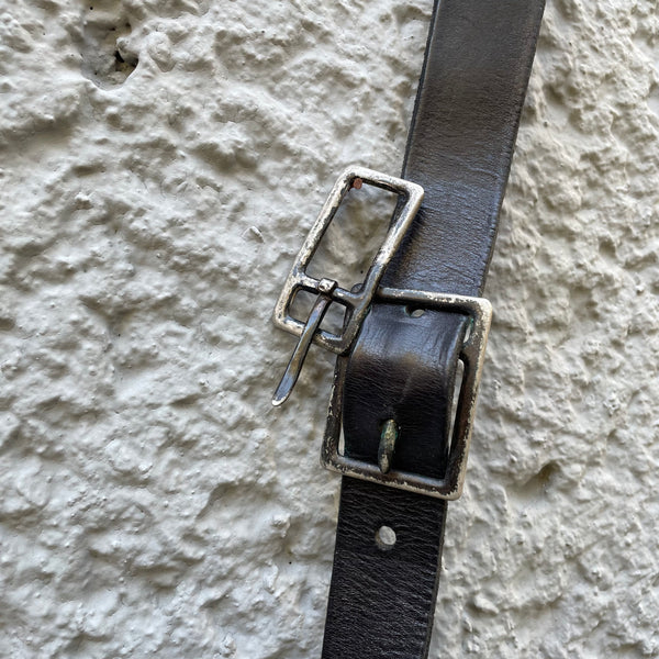 Carol Christian Poell Black Double-Buckle Leather Belt Buckle Detail