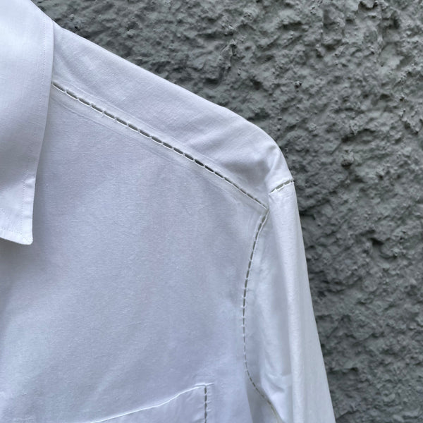 Carol Christian Poell White Chainseam Shirt CM/2240 SPUR/1