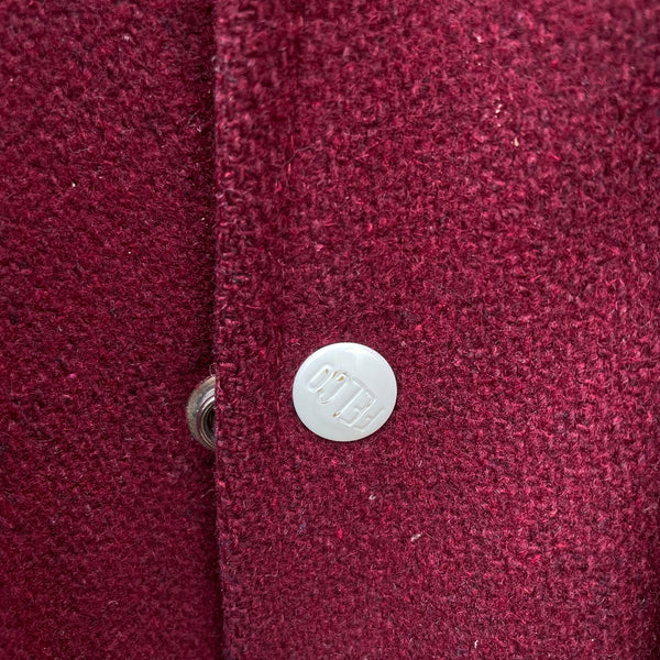 Vintage 1960s Felco Red Varsity Jacket Button Detail