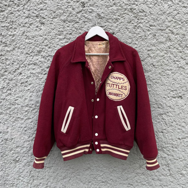 Vintage 1960s Felco Red Varsity Jacket Front