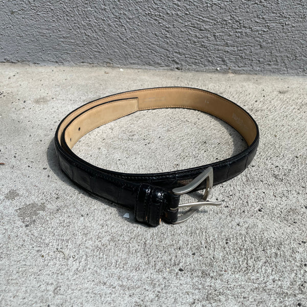 Paul Stuart Black Alligator Leather Belt