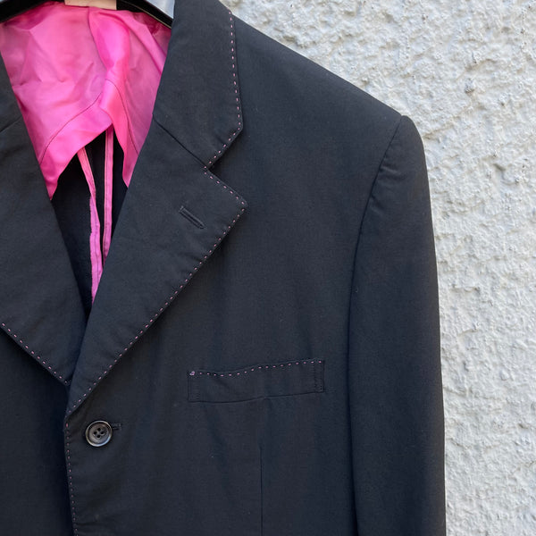 Comme des Garçons Homme Plus Black "Pink Panther" Blazer S/S05 Detail