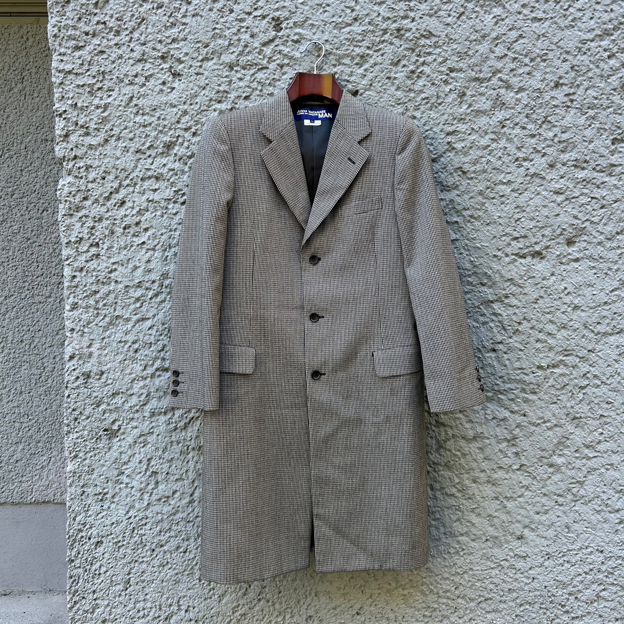 Comme des Garcons Junya Watanabe Houndstooth Overcoat Coat F/W04