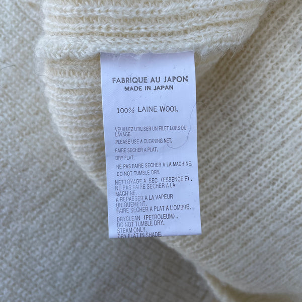 Yohji Yamamoto Cream Wool Turtleneck Detail Tag