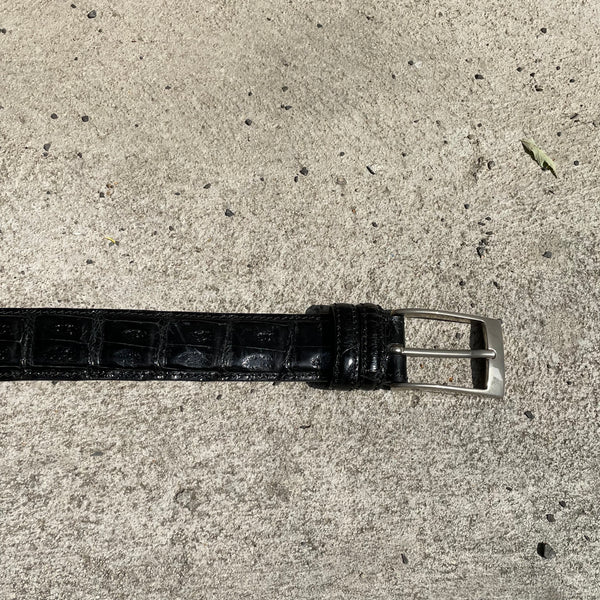 Paul Stuart Black Alligator Leather Belt