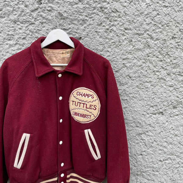 Vintage 1960s Felco Red Varsity Jacket Front