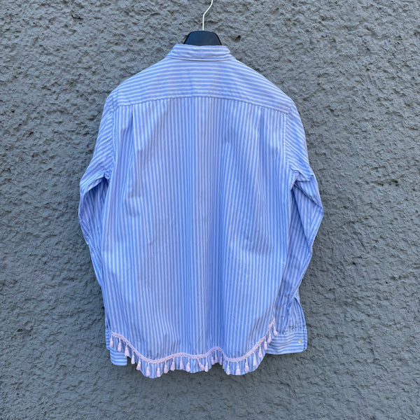 Comme des Garcons Homme Plus Blue Striped Shirt with Tassels F/W13 Backside