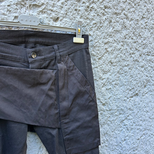 Rick Owens Black Black Biker Pants F/W13 "Plinth" Detail