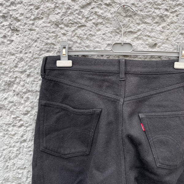 Junya Watanabe Comme des gARCONS Man x Levis Black Wool Trousers F/W03 Close-Up