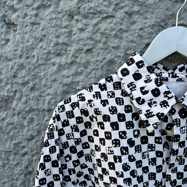 Marni White Shirt with Dice Pattern Detail