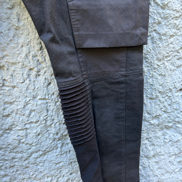 Rick Owens Black Black Biker Pants F/W13 "Plinth" Detail
