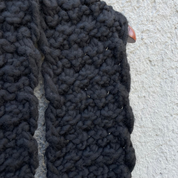 Comme des Garcons Junya Watanabe Men Black Oversized Knitted Scarf Detail