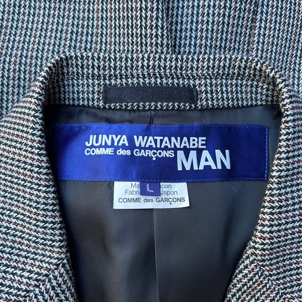 Comme des Garcons Junya Watanabe Houndstooth Overcoat Coat F/W04 Tag