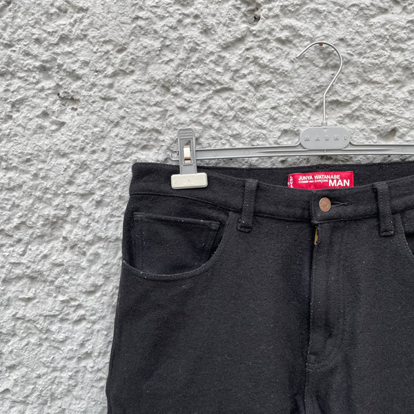 Junya Watanabe Comme des gARCONS Man x Levis Black Wool Trousers F/W03 Detail