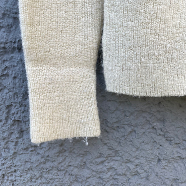 Yohji Yamamoto Cream Wool Turtleneck Detail