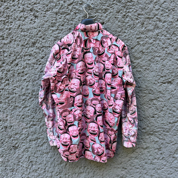Comme des Garcons Shirt x Yue Minjun Laughing Man Pink Shirt S/S21 Backside
