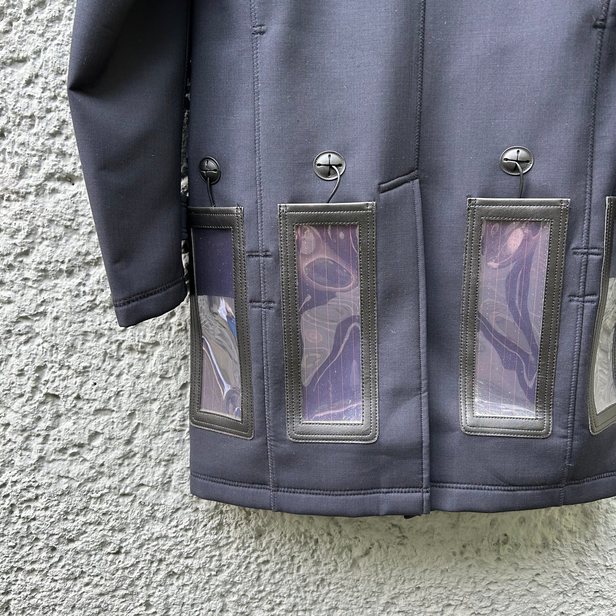 kaoyorinakami panel blouson ivory×navy L kaoyorinakami panel blouson ivory×navy L