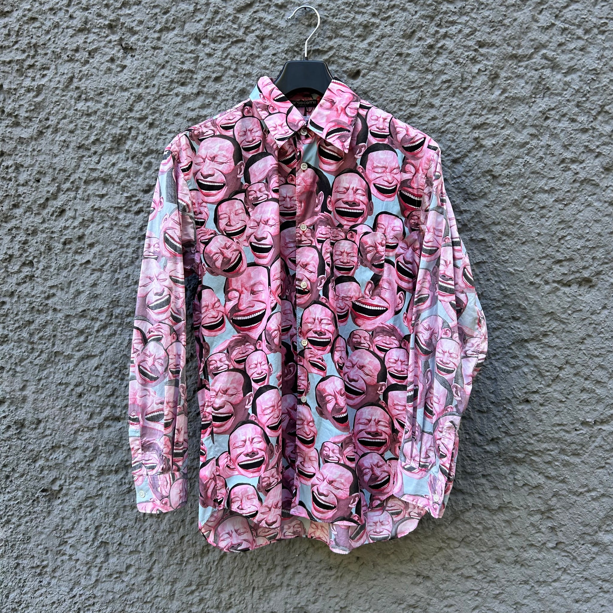 Comme des Garcons Shirt x Yue Minjun Laughing Man Pink Shirt S/S21