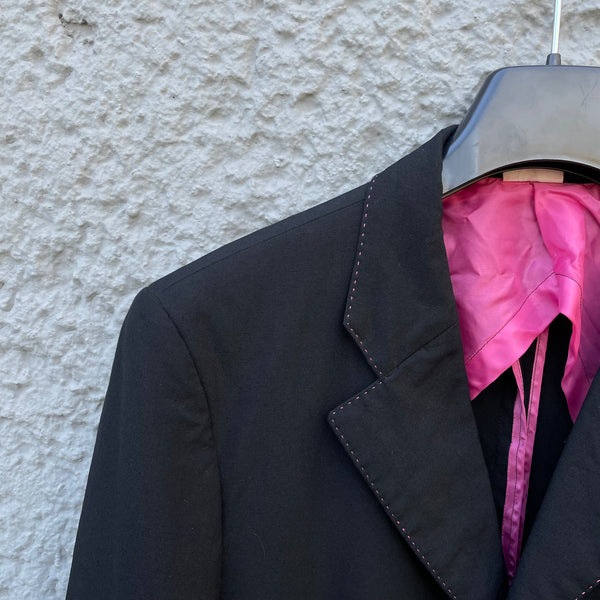 Comme des Garçons Homme Plus Black "Pink Panther" Blazer S/S05 Detail