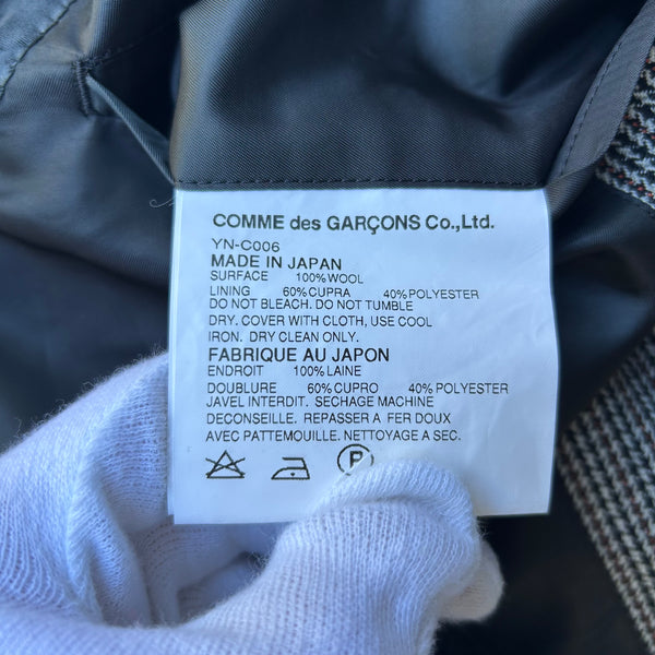Comme des Garcons Junya Watanabe Houndstooth Overcoat Coat F/W04 Tag