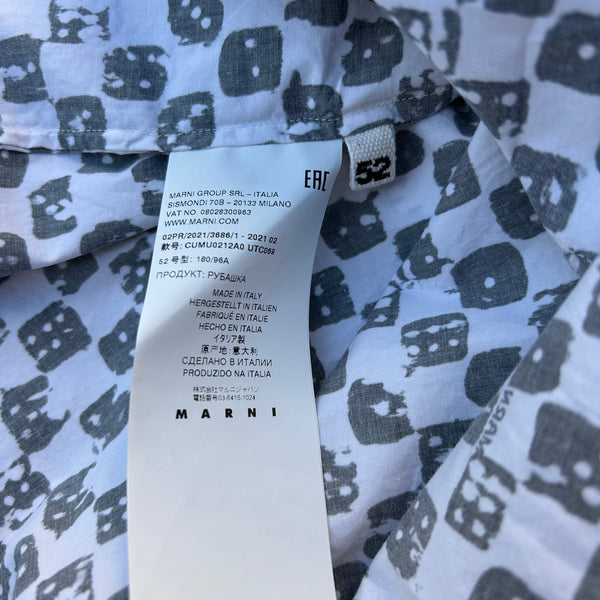 Marni White Shirt with Dice Pattern Tag