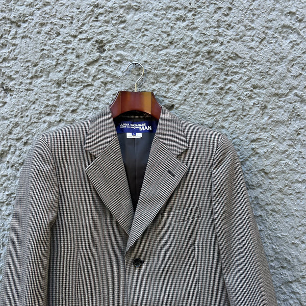 Comme des Garcons Junya Watanabe Houndstooth Overcoat Coat F/W04 Close-Up