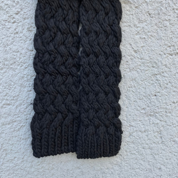 Comme des Garcons Junya Watanabe Men Black Oversized Knitted Scarf Detail