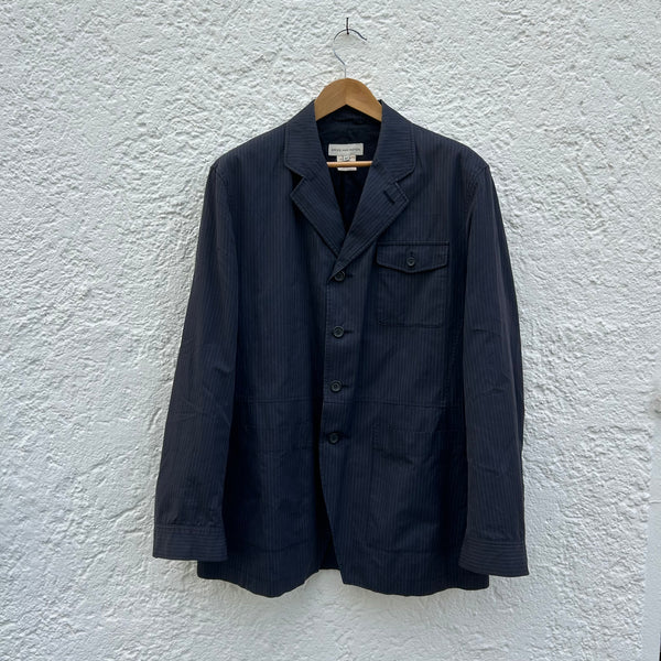 Dries van Noten Blue Relaxed Pinstriped Blazer