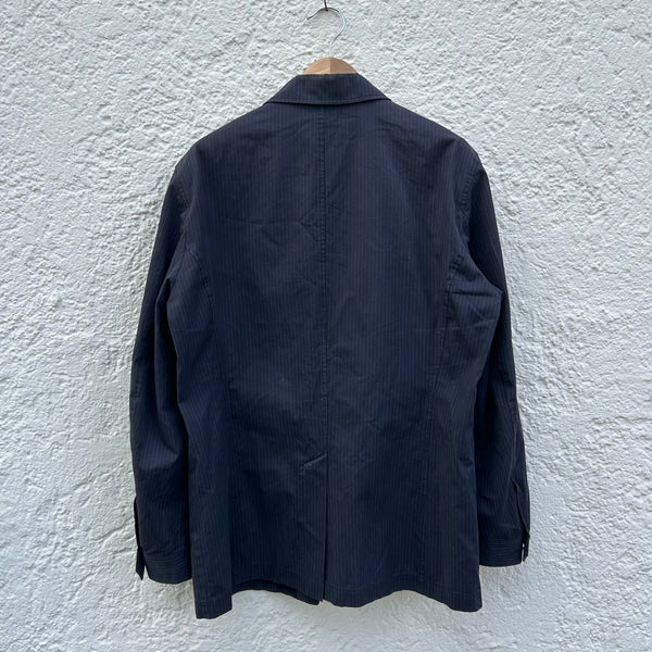Dries van Noten Blue Relaxed Pinstriped Blazer