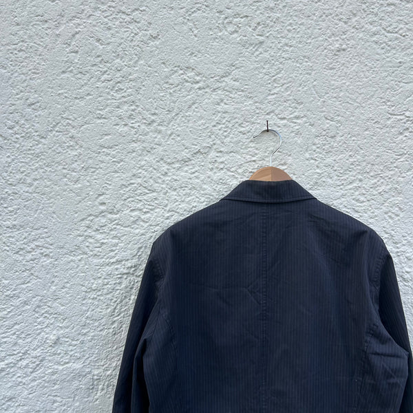 Dries van Noten Blue Relaxed Pinstriped Blazer Backside
