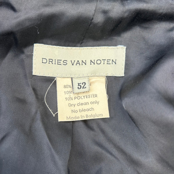 Dries van Noten Blue Relaxed Pinstriped Blazer Tag