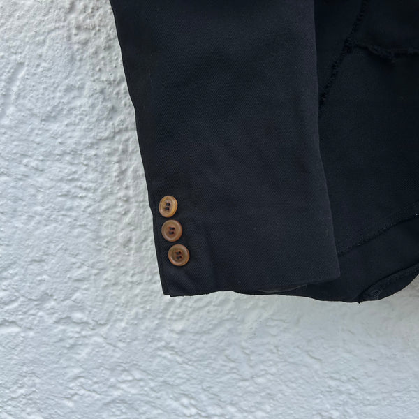 Close up view of Comme des Garcons Homme Plus Black Patchwork Blazer Jacket F/W05