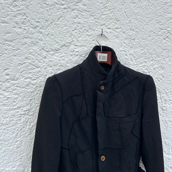 Close up view of Comme des Garcons Homme Plus Black Patchwork Blazer Jacket F/W05