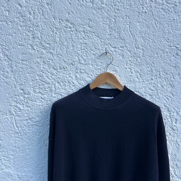 Jil Sander Blue Wool Mockneck Sweater Close-Up