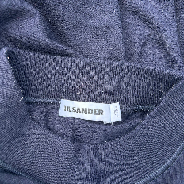Jil Sander Blue Wool Mockneck Sweater Tag