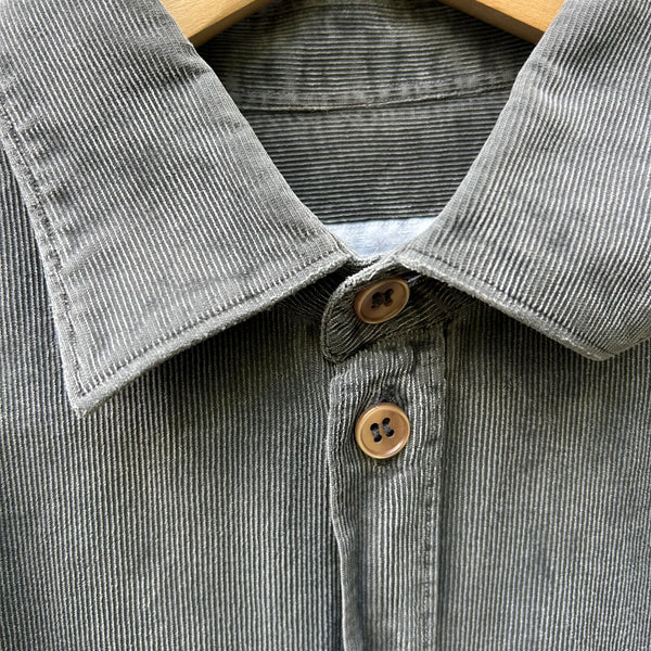 Vintage Helmut Lang Grey Corduroy Shirt Button Up Collar