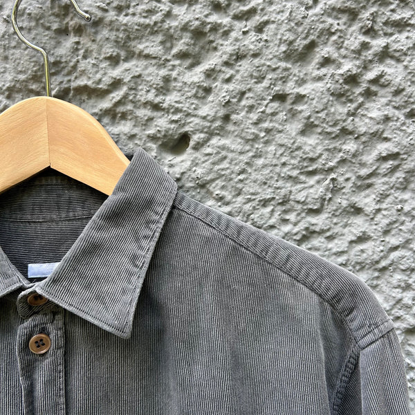 Vintage Helmut Lang Grey Corduroy Shirt Button Up Detail