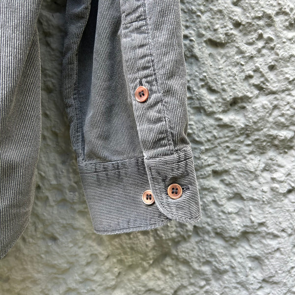 Vintage Helmut Lang Grey Corduroy Shirt Button Up Sleeve Detail