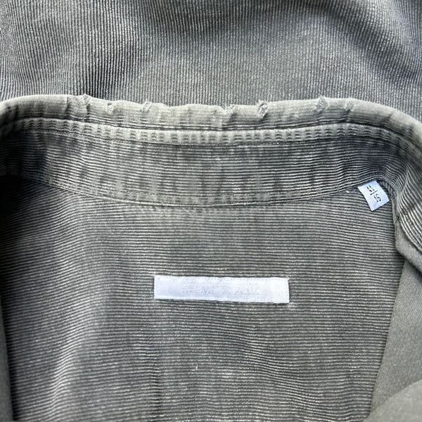 Vintage Helmut Lang Grey Corduroy Shirt Button Up Tag