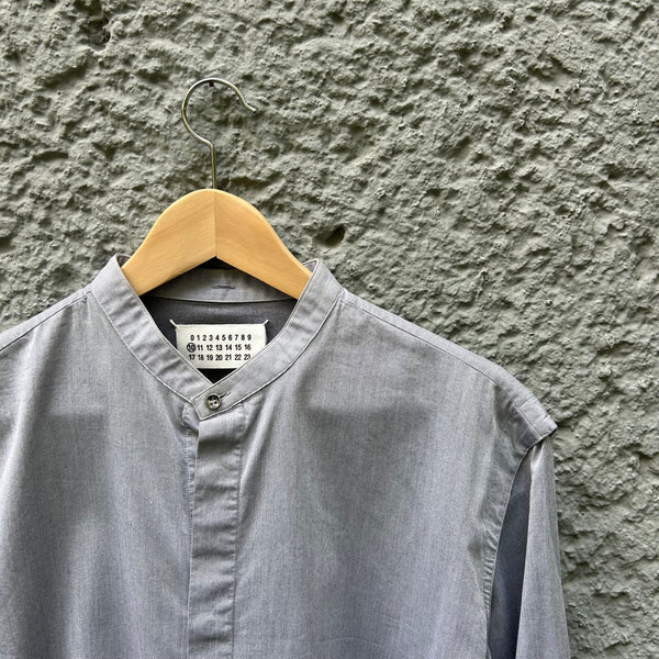 Maison Martin Margiela Grey Shirt with Mandarin Collar Close-Up