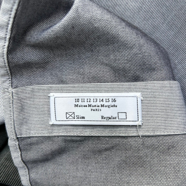 Maison Martin Margiela Grey Shirt with Mandarin Collar Tag