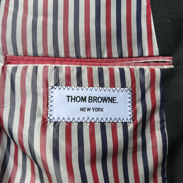 Thom Browne Grey Three-Roll-Two Blazer Jacket Tag