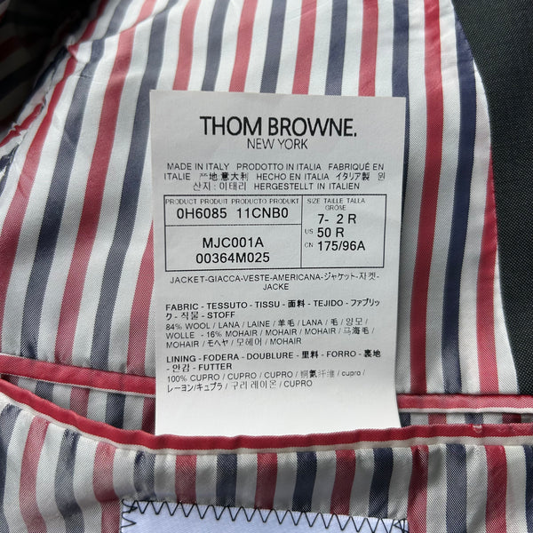 Thom Browne Grey Three-Roll-Two Blazer Jacket Tag