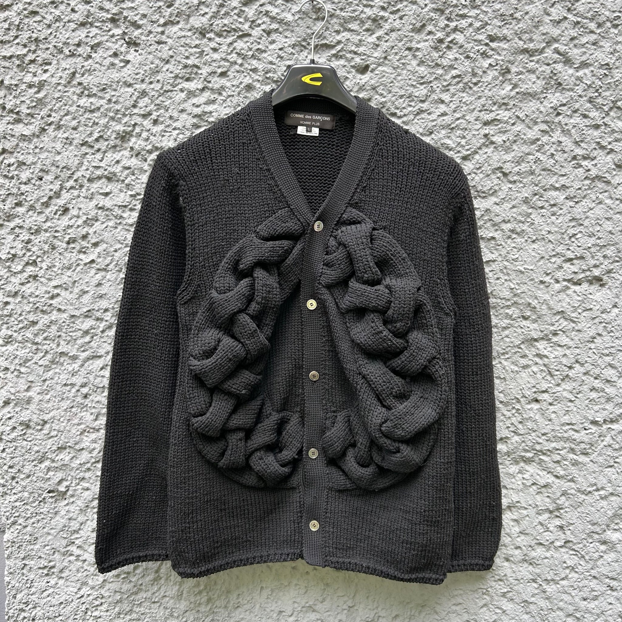 Comme des Garcons Homme Plus Black Oversized Knit Cardigan F/W23