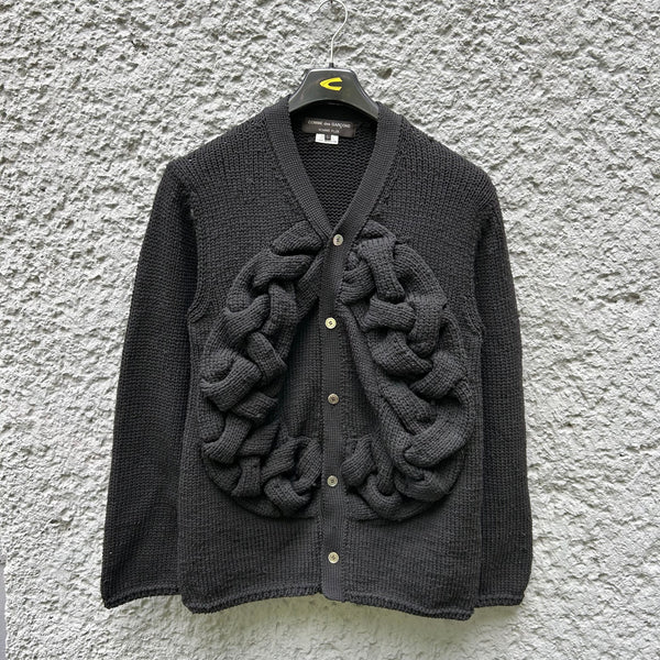 Comme des Garcons Homme Plus Black Oversized Knit Cardigan F/W23