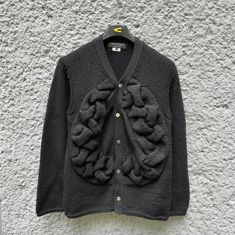 Comme des Garcons Homme Plus Black Oversized Knit Cardigan F/W23