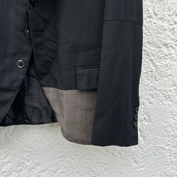 Geoffrey B. Small Black and Brown Patchwork Blazer A/W2020 Detail